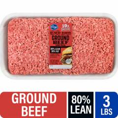 Kroger 80/20 Ground Beef Tray 3 LB