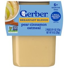 Gerber 2nd Foods Breakfast Blends Pear Cinnamon Oatmeal Baby Food 2 Pack