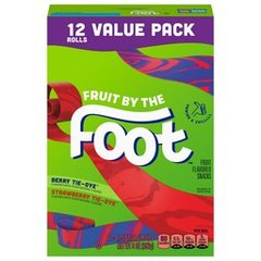 Fruit by the Foot Berry Tie-Dye/Strawberry Tie-Dye Fruit Flavored Snacks Value Pack