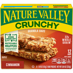 Nature Valley Granola Bars Crunchy, Cinnamon, 8.94 oz.