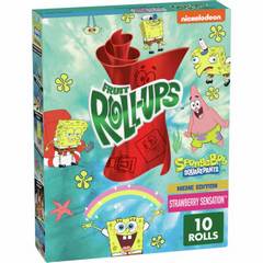 Fruit Roll Ups with Tongue Tattoos Strawberry Sensation Fruit Snacks 10 Count