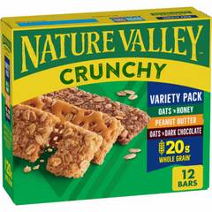 Nature Valley Variety Oats & Hony, Pnut Buttr, Oats & Dark Choc Crunchy Bars 6pk