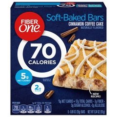 Fiber One 70 Calories Soft-Baked Bars Cinnamon Coffee Cake - 6 ct