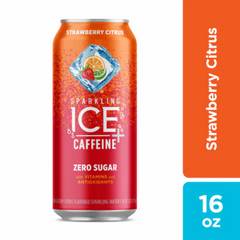 Sparkling Ice Caffeine Zero Sugar Strawberry Citrus Sparkling Water
