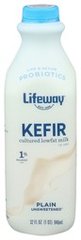 Lifeway Kefir Probiotic Plain Unsweetened Lowfat 1% Milk 32 Ounces