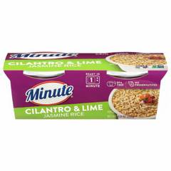 Minute Ready-to-Eat Cilantro and Lime Jasmine Rice, Microwaveable Rice Cups,, 2 Count