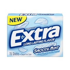 Extra Gum Smooth Mint Sugar Free Chewing Gum Single Pack Stick