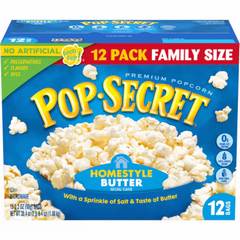 Pop Secret Homestyle Popcorn Family Size 12-3.2 Oz
