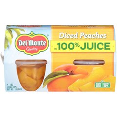 Del Monte Peaches, In 100% Juice, Diced 4 Ea