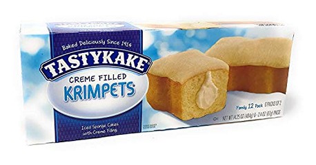 Tastykake Creme Filled Krimpets Snack Cakes with Butterscotch Icing - 12 Count