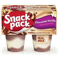 Snack Pack Chocolate Vanilla Pudding 4 Pack