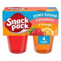 Snack Pack Sugar Free Orange Juicy Gels, Strawberry Juicy Gels 4 Pack