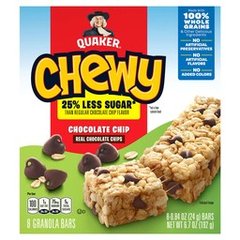 Quaker Chewy 25% Less Sugar Chocolate Chip Granola Bar 0.84 Ounces
