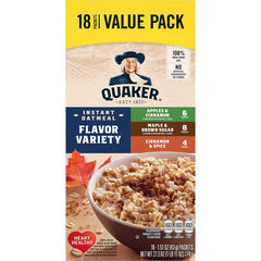 Quaker Flavor Variety Instant Oatmeal Value Pack - 18 ct