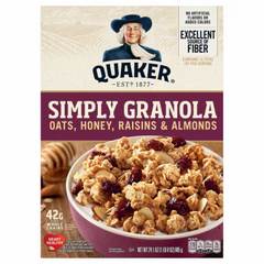 Quaker Simply Granola Oats Honey Raisins & Almonds Whole Grain Cereal