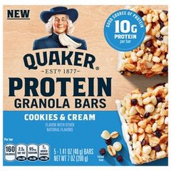 Quaker Protein Cookies and Cream Granola Bars 5 Count