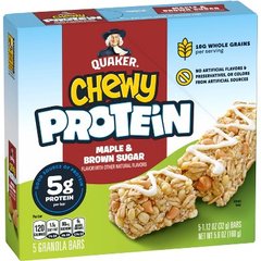 Quaker Chewy Protein Maple Brown Sugar Bars 5 Count