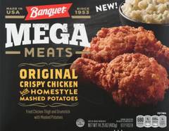 Banquet MEGA Meats Original Crispy Chicken with Mashed Potatoes, Frozen Meal, 14.25 oz.