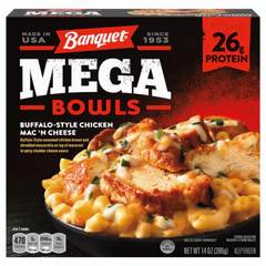 Banquet MEGA Bowls Buffalo-Style Chicken Mac 'N Cheese, Frozen Meal, 14 oz.