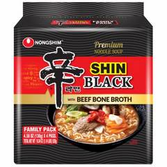 Nongshim Shin Black Premium Noodle Soup - 4-4.58 Oz
