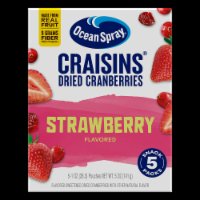 Ocean Spray Craisins Strawberry Flavored Dried Cranberries Snack Packs, 1 oz, 5 count