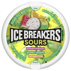 Ice Breakers Sours Assorted Fruit Flavored Sugar Free Mints Puck - 1.5 Oz