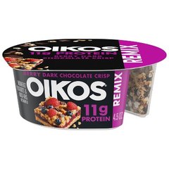 Oikos Remix Berry Dark Chocolate Crisp Nonfat Yogurt & Mix-Ins, 4.5 oz
