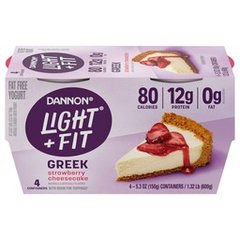 Dannon Light + Fit Strawberry Cheesecake Greek Fat Free Yogurt Cups