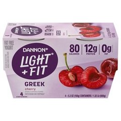 Dannon Light + Fit Cherry Greek Fat Free Yogurt Cups