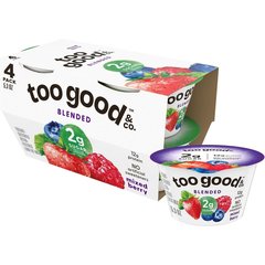 Too Good & Co. Blended Low Fat Mixed Berry Greek Yogurt Cups - 4 ct