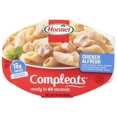 HORMEL COMPLEATS Chicken Alfredo, Shelf-Stable, Packaged Meals, 16 grams Protein, 10 oz Plastic Microwaveable Tray