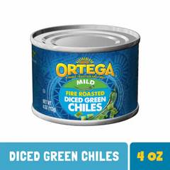 Ortega Green Chiles Diced Fire Roasted Mild Can - 4 Oz