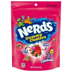 NERDS Gummy Clusters Rainbow Crunchy and Gummy Candy - 8 Oz