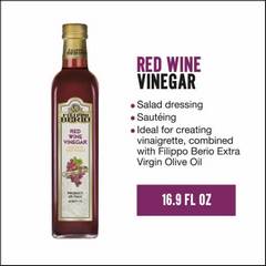 FILIPPO BERIO RED WINE VINEGAR, 19.90 Ounces