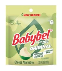 Babybel Plant-Based Vegan Snack Cheese Alternative Original 6 Count - 4.23 Oz