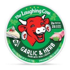 The Laughing Cow Creamy Garlic & Herb Spreadable Cheese Wedges 8 Count - 5.4 Oz