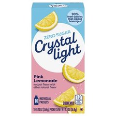 Crystal Light Zero Sugar Pink Lemonade Drink Mix Packets