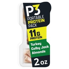 P3 Turkey Colby Jack Almonds Portable Protein Pack 2 Oz