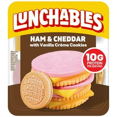 Lunchables Ham & Cheddar With Vanilla Creme Cookies Lunch Combinations 3.5 Oz