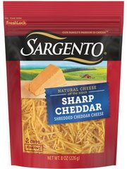 Sargento Off The Block Fine Cut Sharp Cheddar Shredded Cheese 8 Ounces