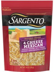 Sargento Off The Block Fine Cut 4 Cheese Mexican Shredded Cheese 8 Ounces
