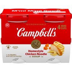 Campbell's Homestyle Chicken Noodle Soup Microwavable Mini Cups - 4 ct