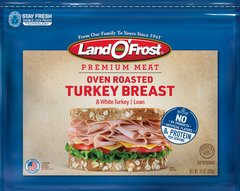 Land O'frost Honey Smoked Turkey Breast & White Turkey 14 Oz