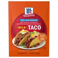 McCormick 30% Less Sodium Mild Taco Seasoning Mix, 1 oz