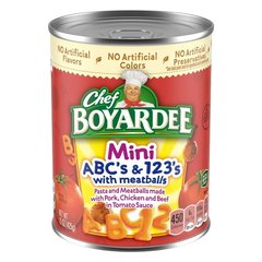 Chef Boyardee Mini Abc's and 123'S with Meatballs in Tomato Sauce Ready-to-eat Meal
