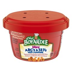 Chef Boyardee Mini Abc's and 123'S with Meatballs in Tomato Sauce Microwavable Meal
