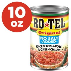 RO-TEL Original No Salt Added Diced Tomatoes And Green Chilies - 10 Oz