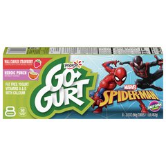 Yoplait Marvel Spider-Man Fat Free Strawberry/Punch Yogurt - 8 Each
