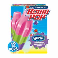 Bomb Pop Nerds Freeze Ice Pop Frozen Freezer Dessert 12 Pack
