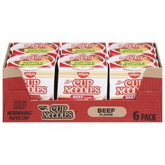 Nissin 6 pk Cup Noodles Beef 2.25 Ounces